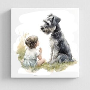 Schnauzer  Dog Canvas Wall decor any pet, send me your picture Personalized